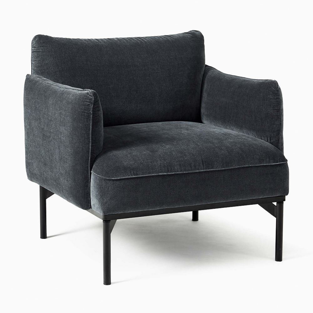 Penn Chair, Modern Chenille, Slate Black | West Elm (US)