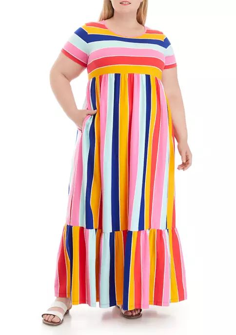 Plus Size Short Sleeve Knit Maxi Dress | Belk