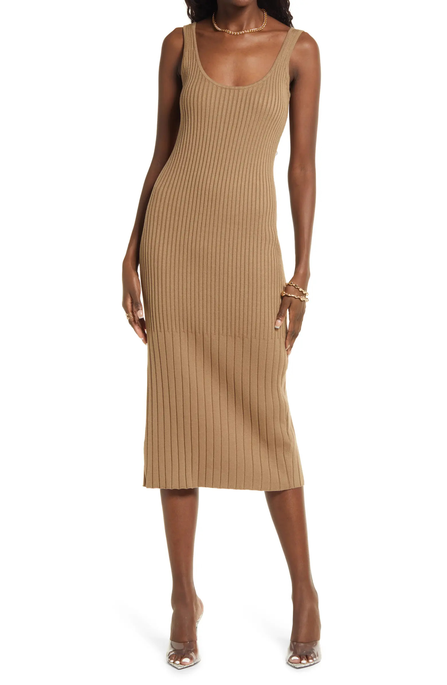 Open Edit Ribbed Sweater Tank Dress | Nordstrom | Nordstrom