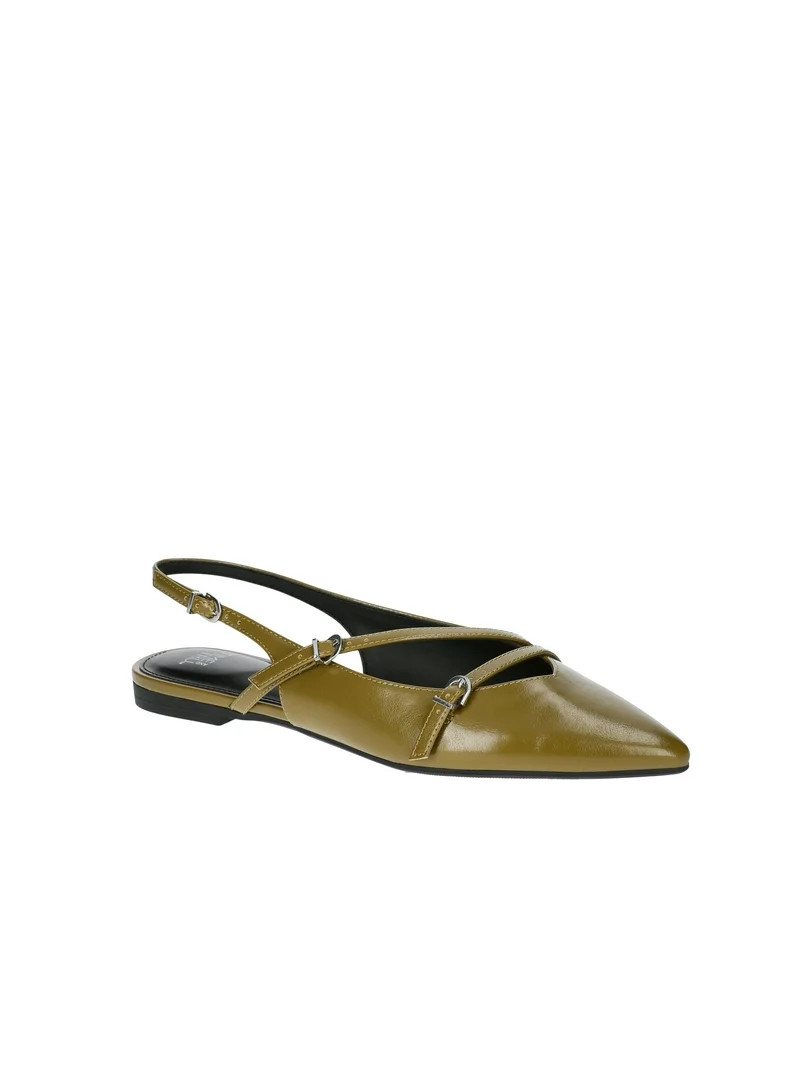 Time and Tru Women's Strappy Sling Back Flats | Walmart (US)