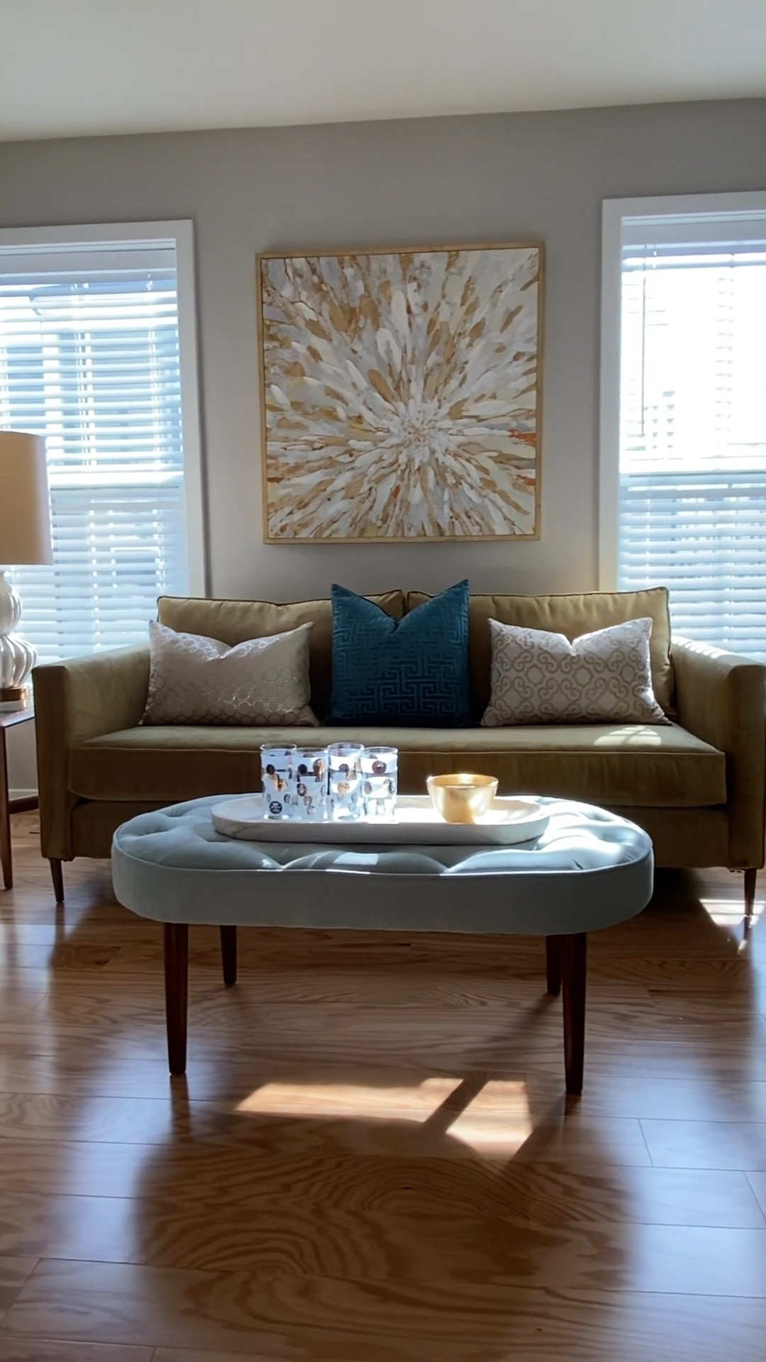 Modern sofa with velvet fabric. Comfortable and stylish! One of my favorite pieces.

#LTKhome