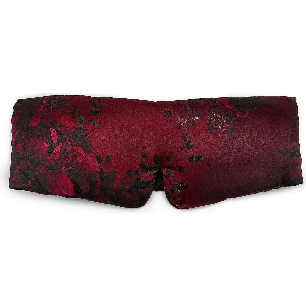 Lunya x Rosandich Floral Washable Silk Sleep Mask in Rouge Reverie at Nordstrom, Size Small | Nordstrom
