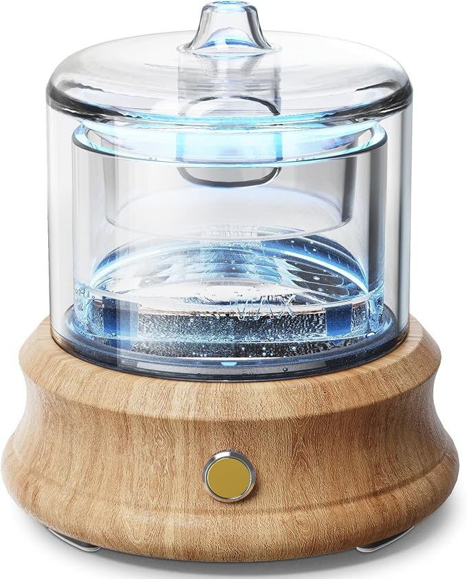 Glass Essential Oil Diffuser Humidifier, [Plastic Free] Glass Reservoir Natural Wood Base, Ultras... | Amazon (US)