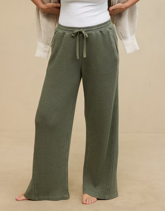 Aerie Waffle Wide Leg Skater Pant | Aerie