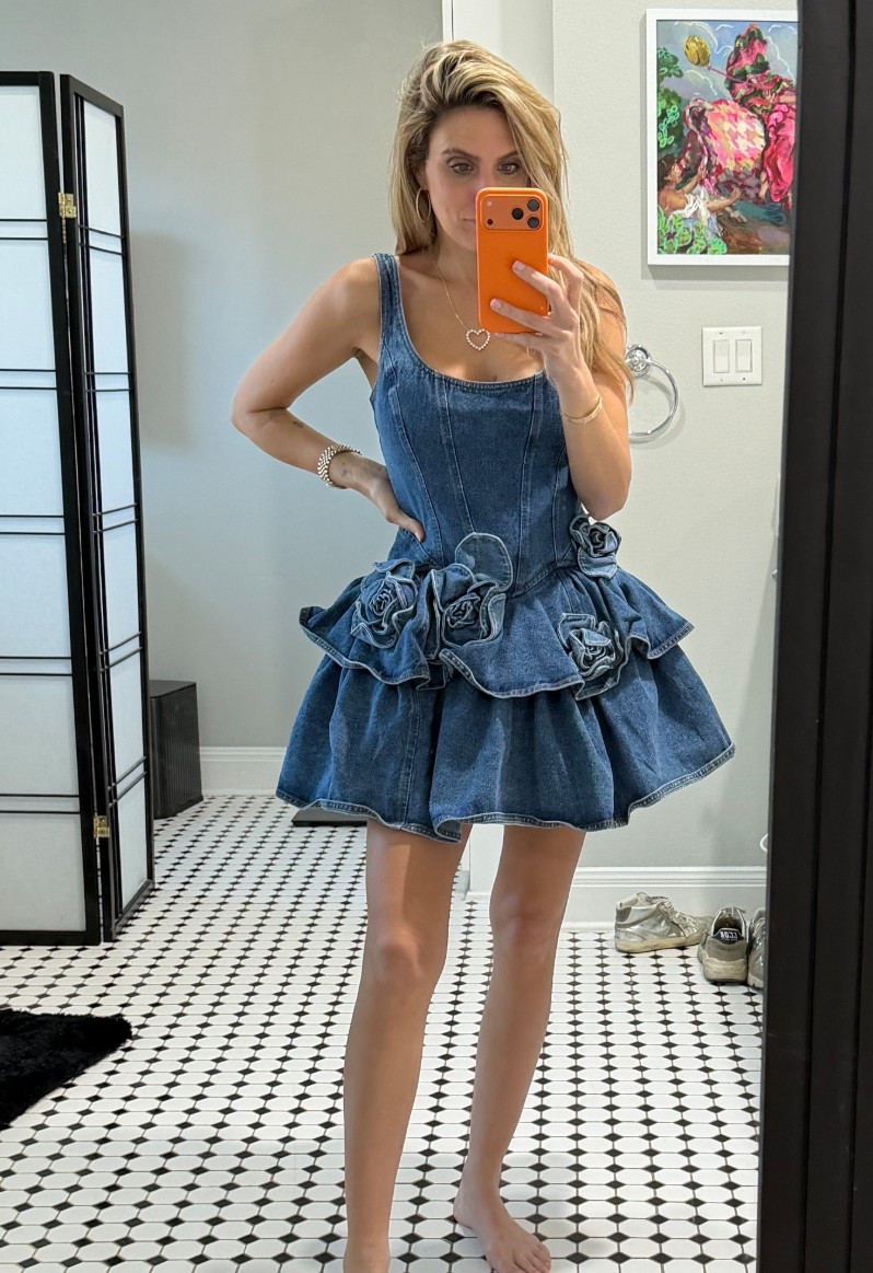 Love it. Needs a good steam! #birthdaydress #denim