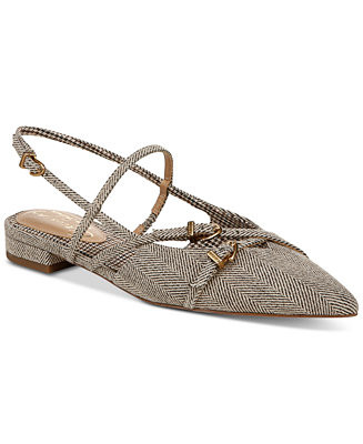 Women's Lindley Strappy Slingback Pointed-Toe Flats | Macy's