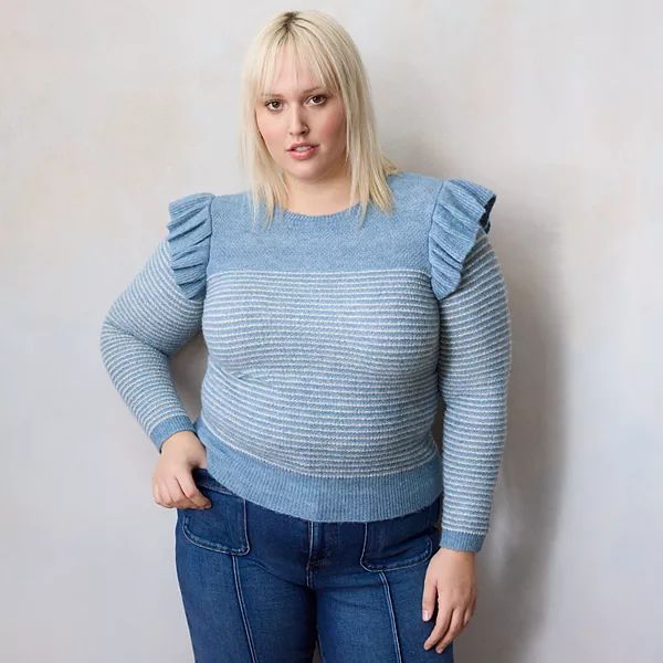 Plus Size LC Lauren Conrad Ruffled Pullover Top | Kohl's