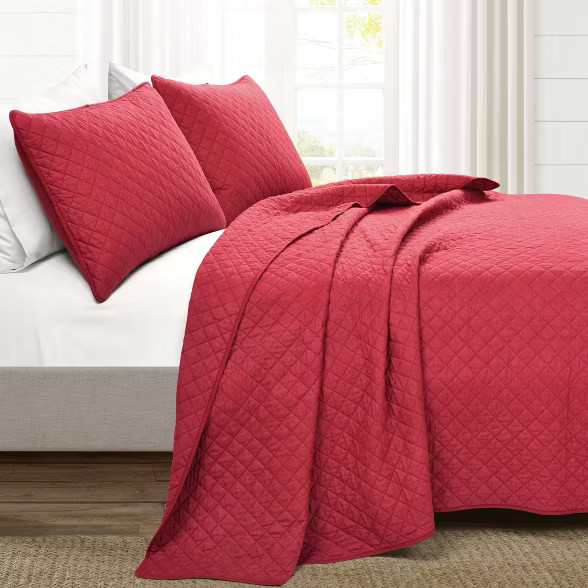 3pc Ava Diamond Oversized Cotton Quilt Set - Lush Décor | Target