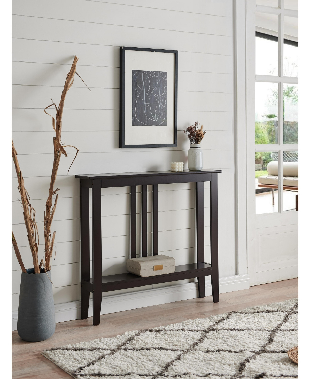Kings Brand Furniture Entryway Table - Narrow Console Table - Console Table with Storage - Wood Console Tables for Entryway - Espresso | Macy's