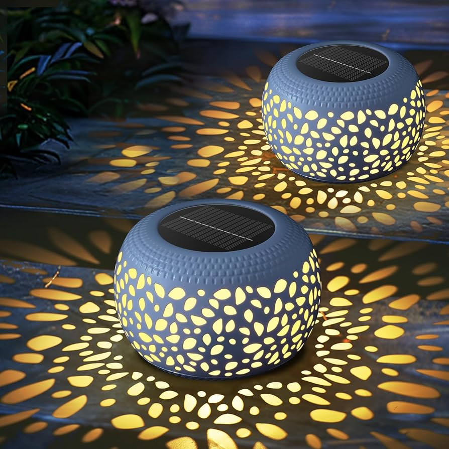Solar Lantern Garden Patio Decor: 2 Pack White Solar Lanterns Outdoor Waterproof, Solar Lights Ou... | Amazon (US)