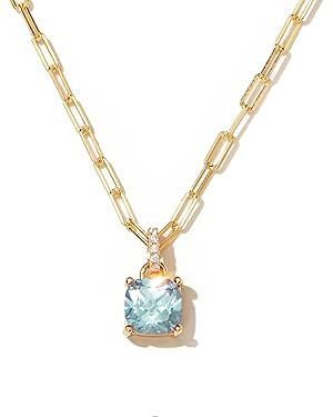 STORYJEWELLERY Birthstone Necklace for Women, Cubic Zirconia Charm Necklace, Birthstone Jewelry, ... | Amazon (US)