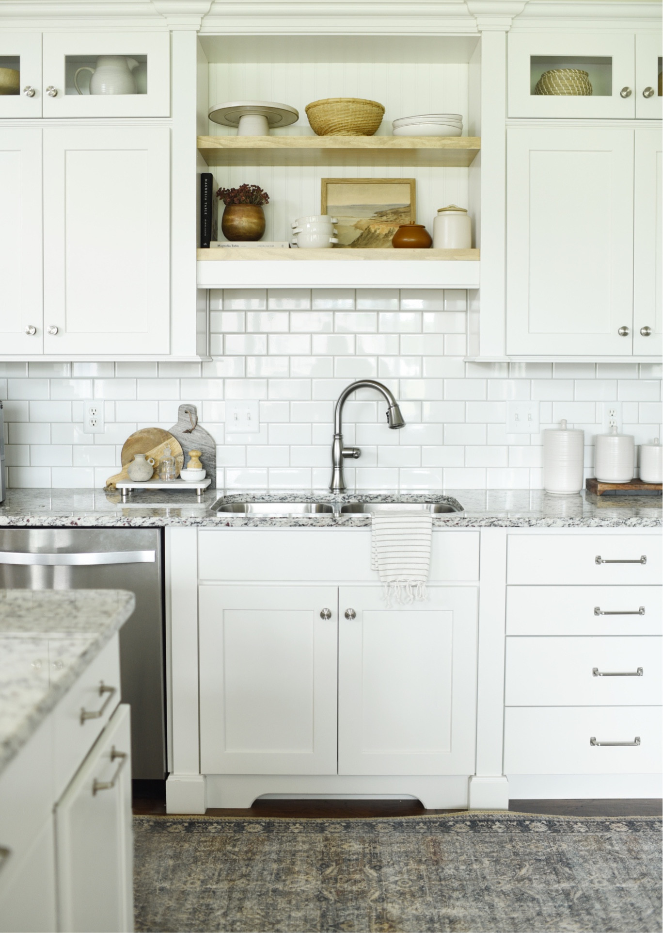 Kitchen open shelving, shelf styling, cookbook, cake stand, vintage art, canister, jar, basket, ceramic bowl

#LTKfamily #LTKhome