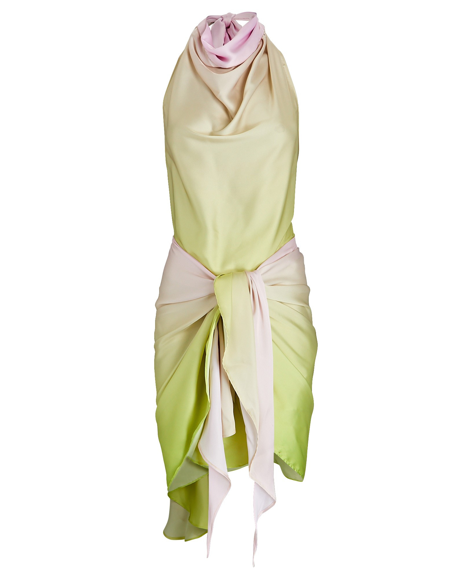 Providencia Ombré Satin Mini Halter Dress | INTERMIX