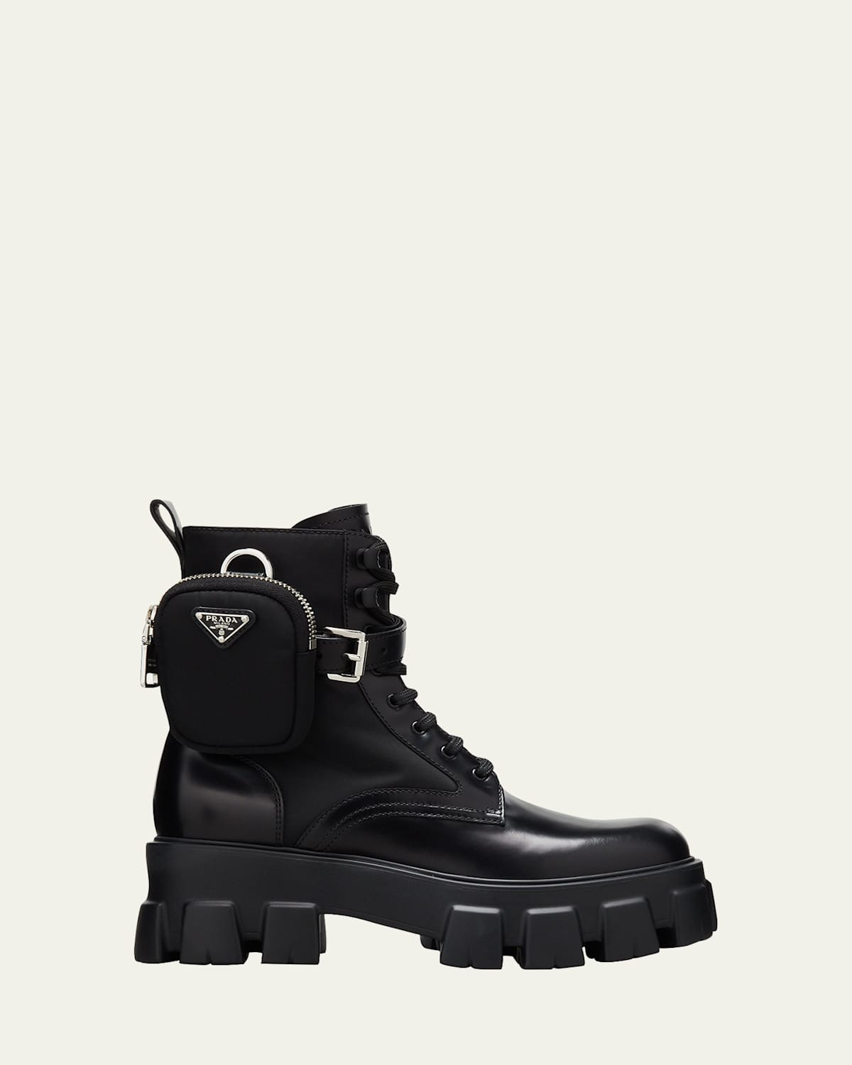 Leather Zip Pocket Combat Booties | Bergdorf Goodman