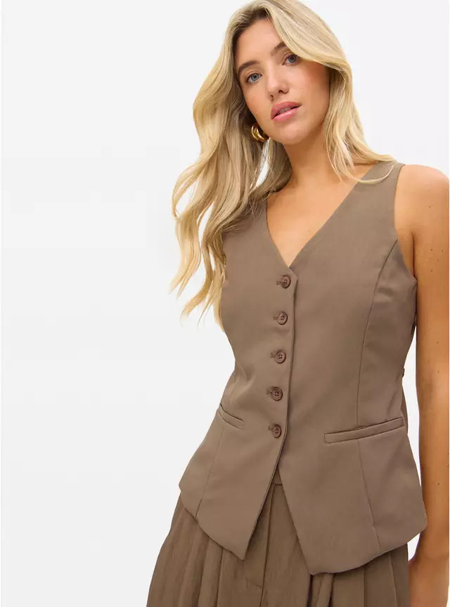 Brown Co-ord Tailored Waistcoat 16 | Tu Clothing