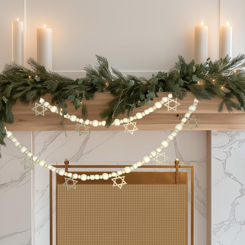 Hanukkah Garland Neutral Tones Star of David Hanukkah Home Decoration Hanukkah Banner/sign/garlan... | Etsy (US)