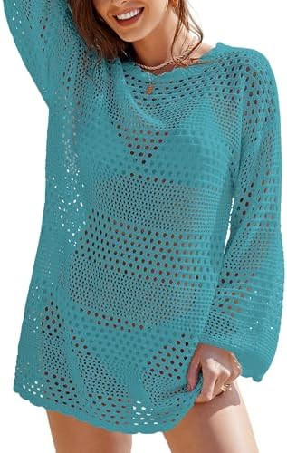 Buauty Womens Crochet Swimsuit Cover Up Swim Bikini Cover Ups Bathing Suits Swimwear 2026 Summer ... | Amazon (US)