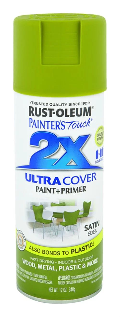 Rust-Oleum Painter's Touch 2X Ultra Cover Satin Eden Paint+Primer Spray Paint 12 oz | Walmart (US)