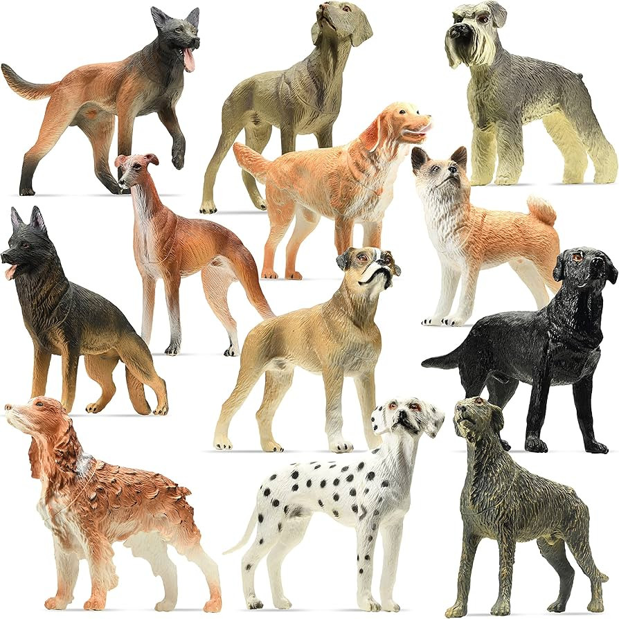 stargo Friendly Dog Figurines for Kids and Toddlers - Plastic Dogs Set of 12 Realistic Play Figur... | Amazon (US)