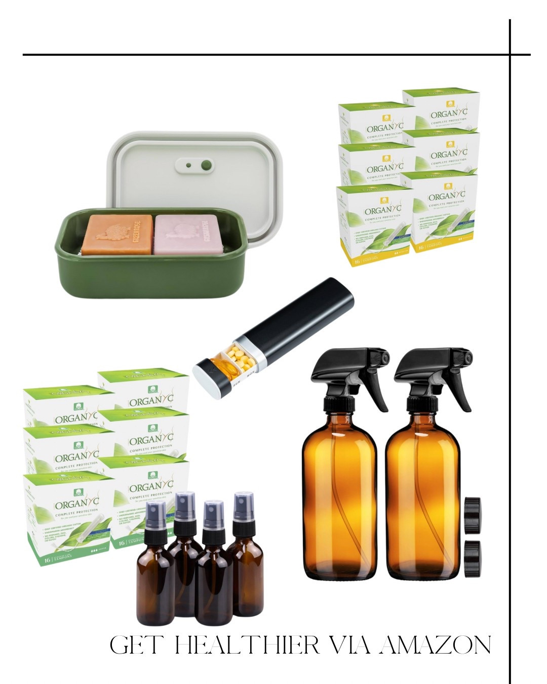 My cheats for choosing healthier by eliminating endocrine disrupters as much as possible means prep. 

I buy my unbleached tampons from Organyc to help not add to my cramping and other hormone issues since there are so many toxins with sanitary products. 

My cleansers and hand sanitizer has to be stored in something (they suggest dark glass to protect the essential oils and strength) 

I travel a ton so a vitamin holder is best for me to keep up with my helpers. My favorite vitamins are vimergy and theralogix. 

Soaps are a big flag for endocrine disrupters and I pack my clean soap in this container for travels and keep my intake down for further toxins. 


#LTKFindsUnder50 #LTKTravel #LTKHome