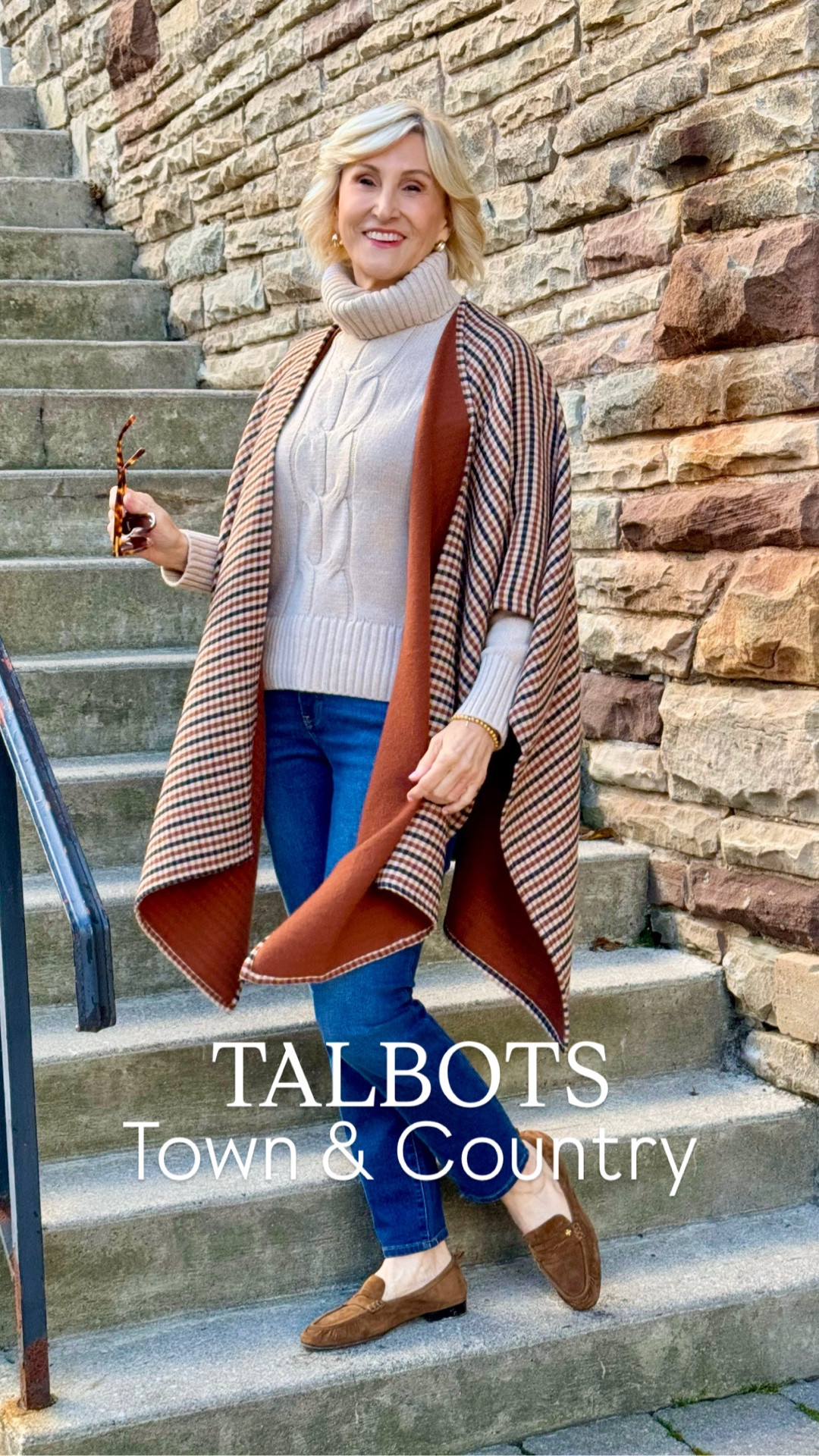 #talbotspartner 🍂 Fall layering season is here, and I’ve been having fun with a few new pieces from Talbots. From town to country, these are the kinds of layers that make getting dressed on a crisp fall day so easy.

Everything on sale now at 30% OFF! Which look is your favorite—1, 2 or 3?

LOOK 1 | A Dash of Drama
When the leaves start falling and there’s a chill in the air, my Chelsea plaid ruana looks fabulous over slim straight jeans and a chunky cable-knit turtleneck. Easy, cozy and a little dramatic!

LOOK 2 | The Trench with a Color Twist
This gorgeous cognac trench just says fall to me! I love it for travel, especially with this navy print sweater and these soft, stretchy patch-pocket jeans. Comfy enough for a long day, but still chic.

LOOK 3 | Cozy Faux Suede
My faux suede blazer is so soft and lightweight, it almost feels more like a cardigan than a jacket. I’ve paired it with this satin equestrian-print blouse and jeans for an easy fall look that feels classy but relaxed.

Your turn. Let me know—which one are you wearing this fall: 1, 2 or 3? 🍁

🍂 Talbots Friends & Family Event: 30% OFF ENTIRE PURCHASE!  10/12-10/21

@Shop.LTK, #liketkit

@talbotsofficial #talbots #ad