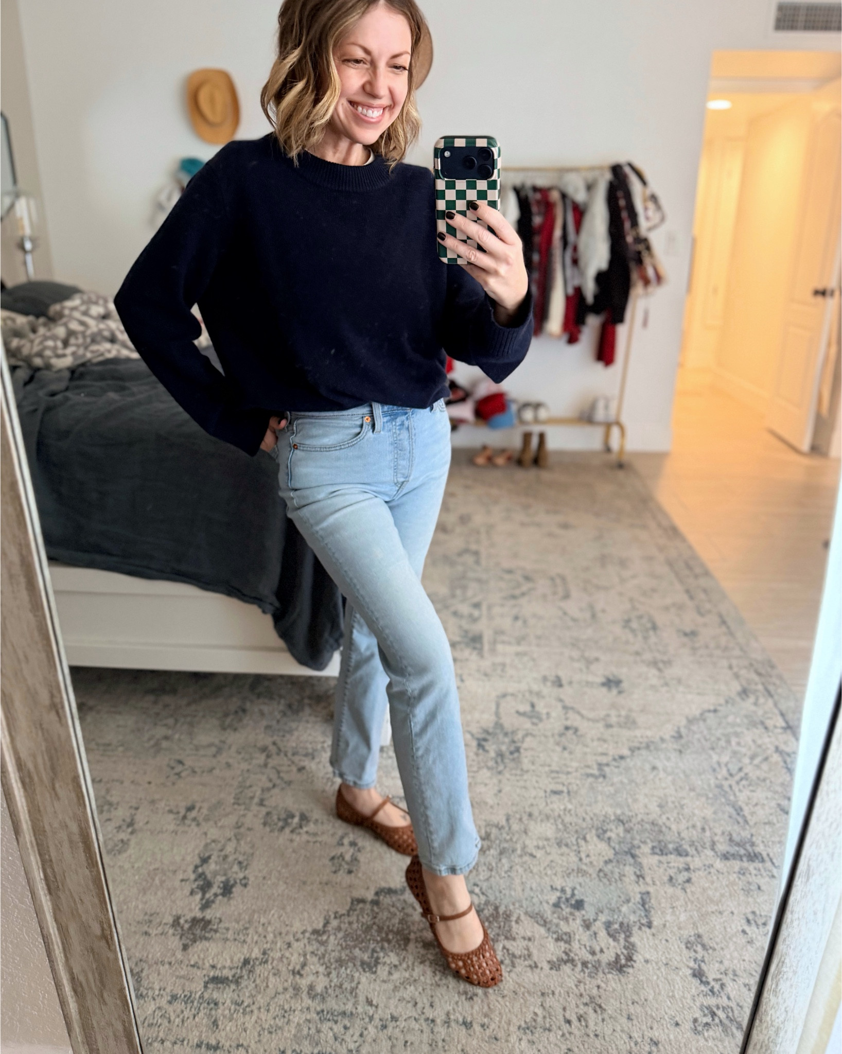 My go to sweater this holiday season. Wear it with jeans for a casual look or dress it up with a silk skirt and heels. 
.
Sweater: xs
Jeans: 27x28 lengthh
Shoes (both): tts
Skirt: small

#LTKootd #LTKPetite #LTKOver40