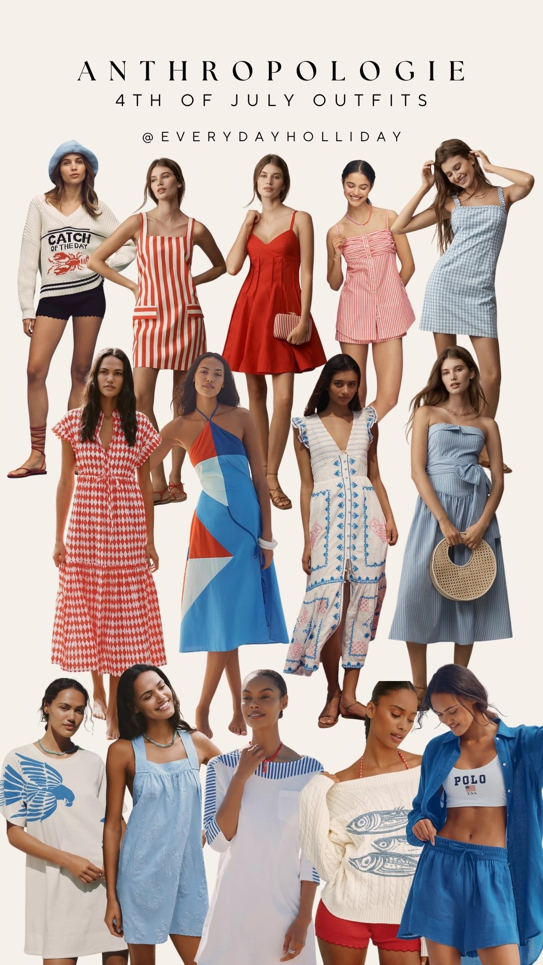 4th of July dressing, Anthropologie style 🇺🇸 Red, white, and blue has never looked this good — striped minis, color-block maxis, gingham dresses, matching sets, all of it. This is the roundup you send your group chat when everyone asks what to wear. Which look are you stealing for the holiday?​​​​​​​​​​​​​​​​

#LTKgrwm #LTKSeasonal #LTKootd
