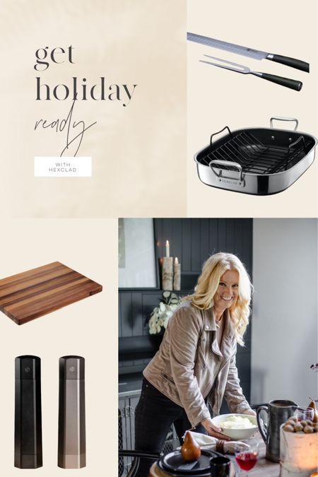 The Thanksgiving holiday is approaching quickly. I am getting ready by stocking up on a new roasting pan, a carving knife set, a beautiful cutting board, and  gorgeous salt and pepper grinders from Hexclad. I got their 12 piece pan set a few months back and was so impressed with the quality, I came back for more! 
I know I’ll have these pieces for many many years and they will be a part of many holiday meals. 
@hexclad #hexclad 

#LTKSeasonal #LTKHoliday #LTKhome