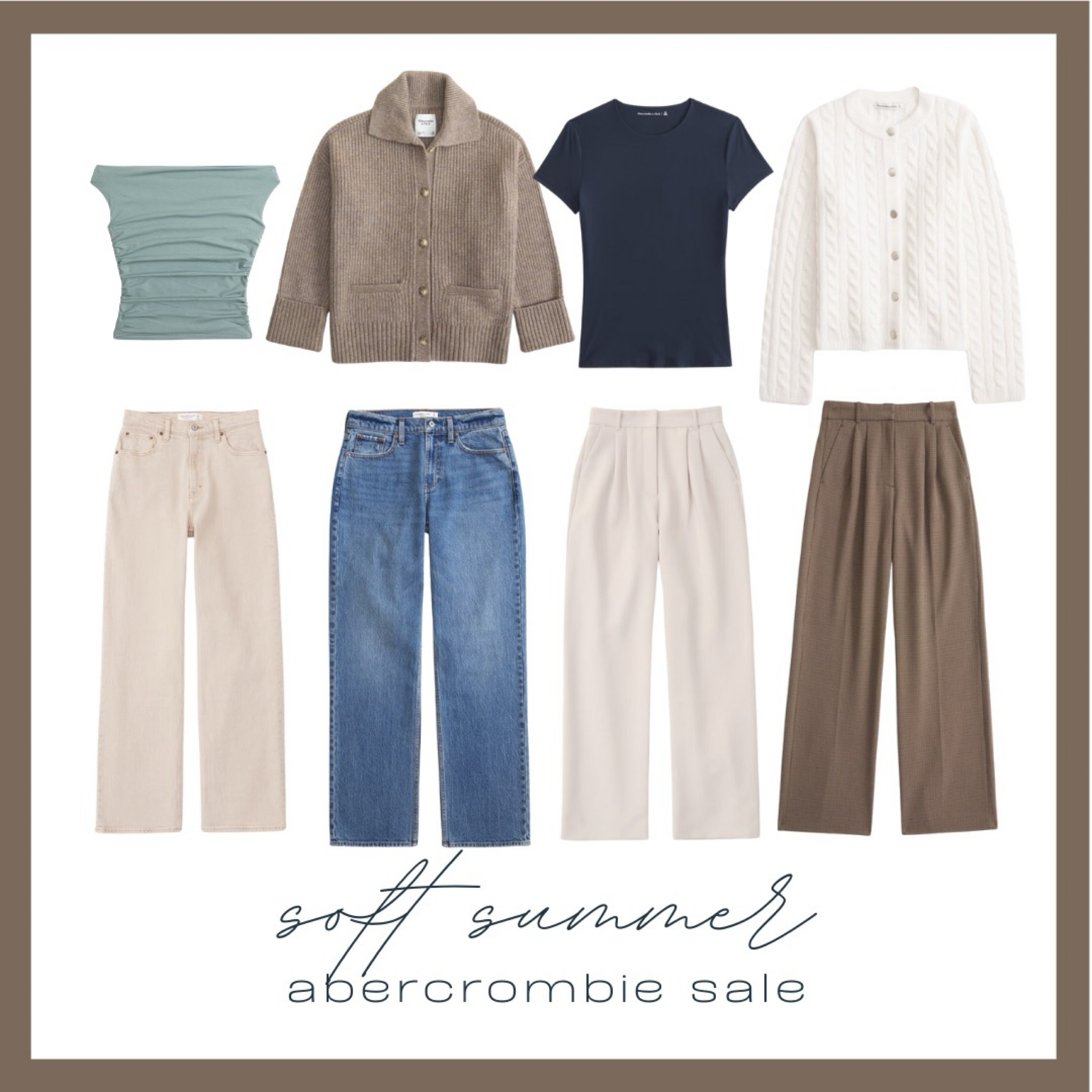 Abercrombie Sale happening now! Here are a few soft summer color palette pieces to build the foundation of your capsule wardrobe.

#softsummer #softsummercapsule #softsummercolorpalette #softsummerseason



#LTKStyleTip #LTKWorkwear #LTKSaleAlert