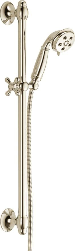 Delta Faucet 3-Spray H2Okinetic Slide Bar Hand Held Shower with Hose, Polished Nickel 51308-PN | Amazon (US)