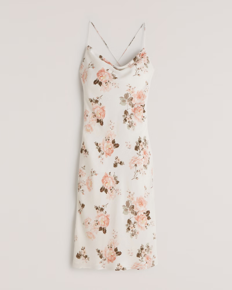 Cowlneck Slip Midi Dress | Abercrombie & Fitch (US)