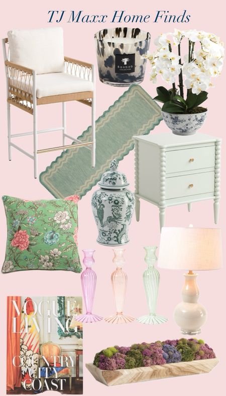 TJ Maxx Home Decor Finds. Traditional home decor, bar stools, orchids, runner 

#LTKfindsunder100 #LTKhome #LTKfindsunder50