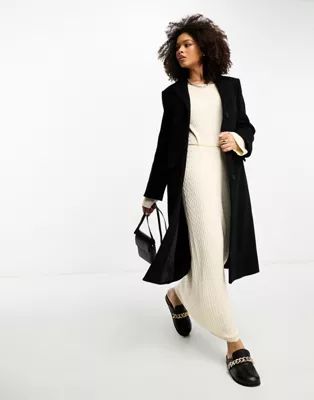 & Other Stories single breasted wool blend coat in black | ASOS (Global)