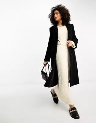 & Other Stories single breasted wool blend coat in black | ASOS (Global)