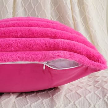 Amazon.com: FUTEI Hot Pink Striped Decorative Throw Pillow Covers 18x18 Inch Set of 2,Square Fall... | Amazon (US)