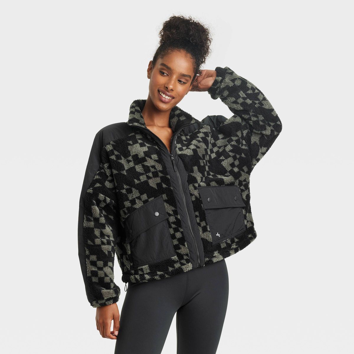 Women's Printed High Pile Fleece Jacket - JoyLab™ | Target