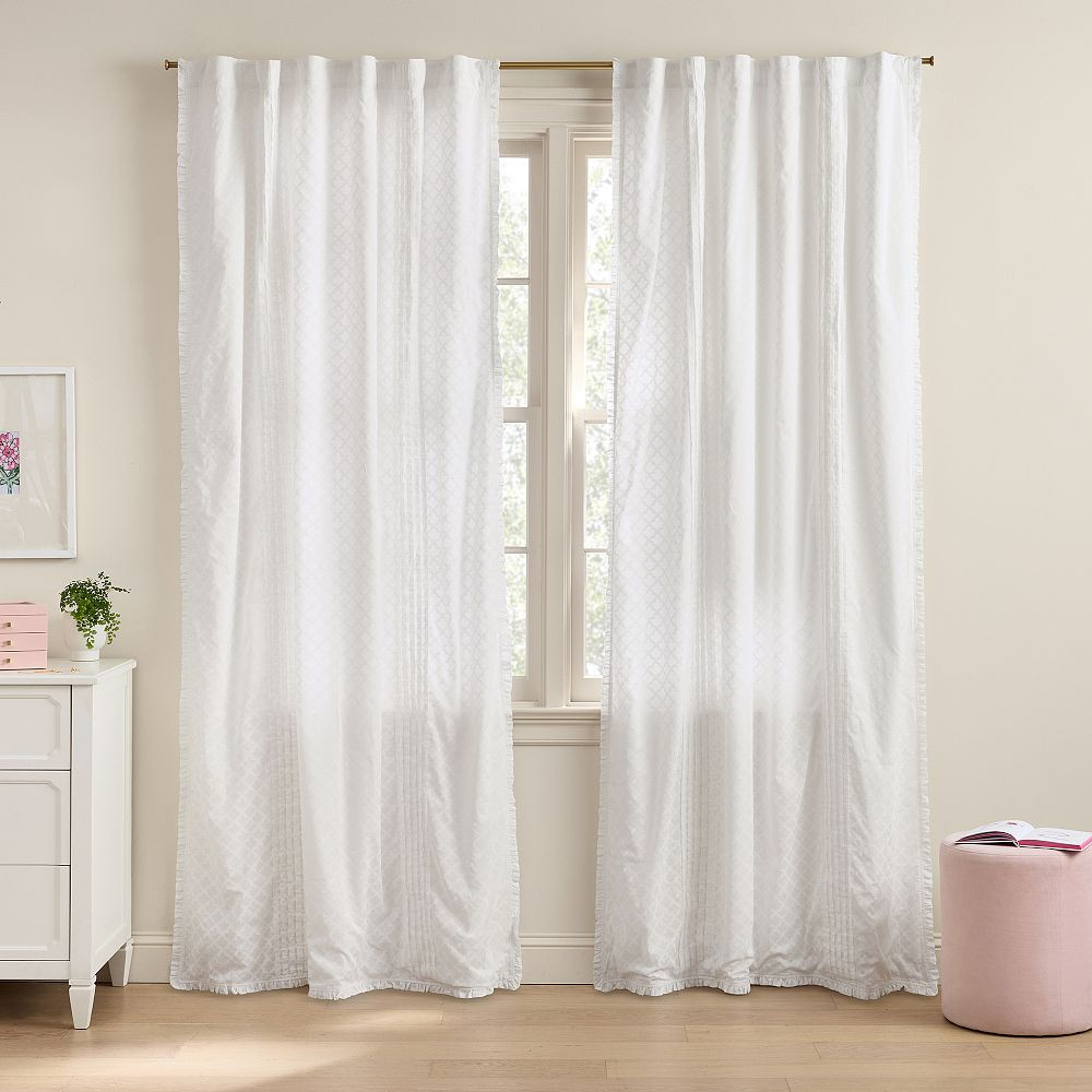 Roller Rabbit Jena Trellis Pleated Light-Filtering Curtain | Pottery Barn Teen
