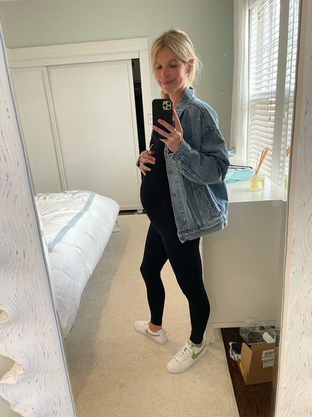 Living in maternity jumpsuits these days! This hatch jumpsuit is so comfortable and so cute. Throw it on with a Jean jacket and Nikes 

Maternity unitard , hatch unitard , hatch jumpsuit , bumpsuit , bump style , weekend bump style , maternity outfits , Jean jacket , sneakers , Nike Air Force ones , cute sneakers for spring , spring staples 

#LTKSeasonal #LTKfit #LTKbump