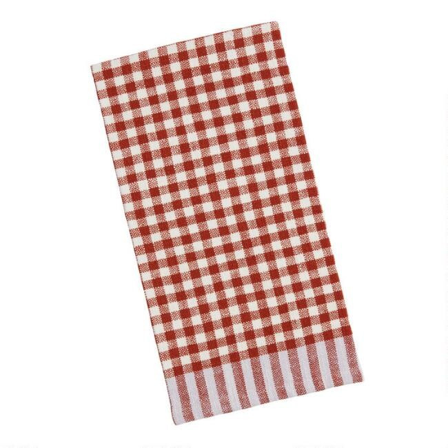 Checkered Cotton Kitchen Towel Set of 2 | World Market