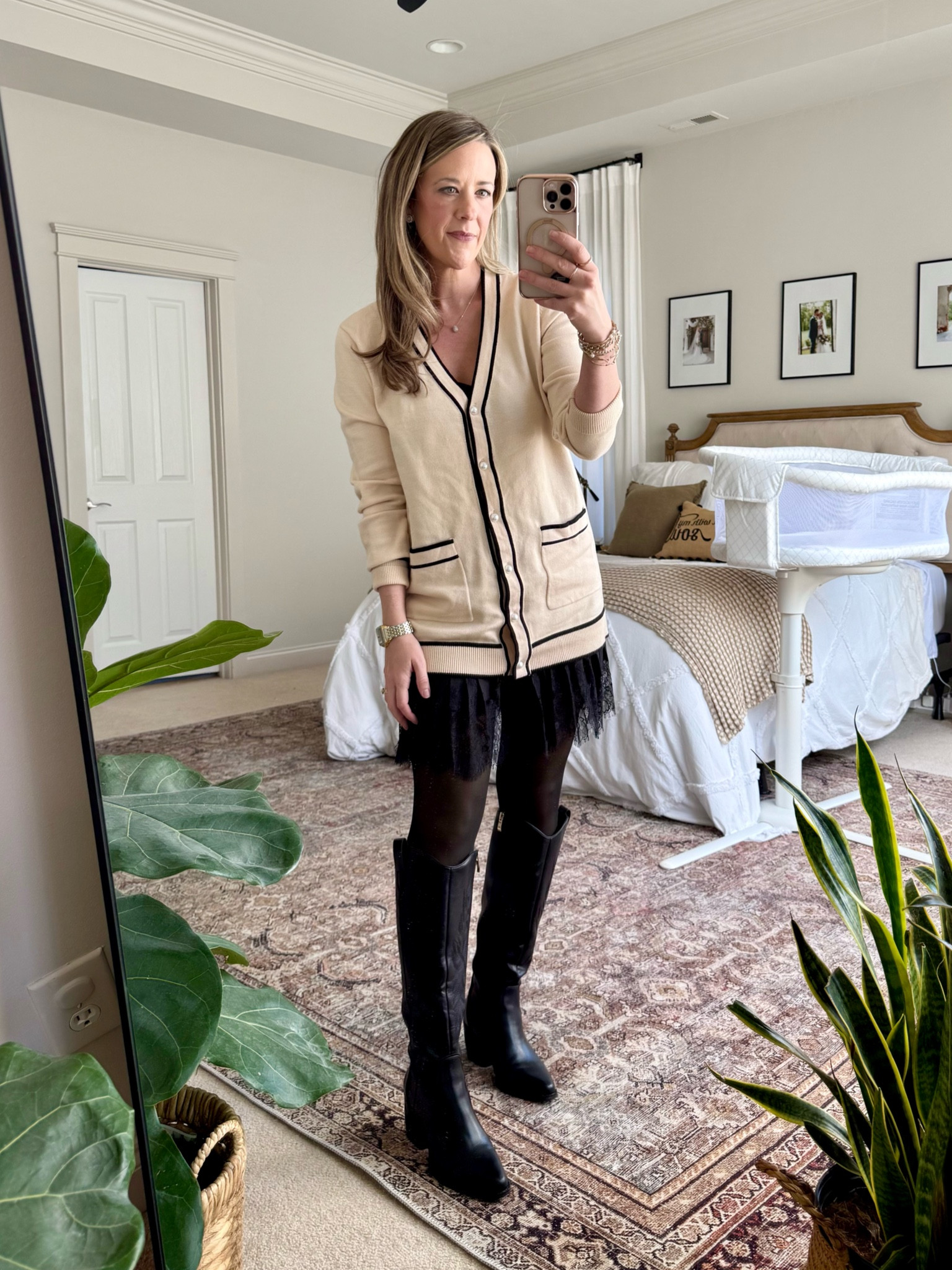 What I wore to church yesterday. This cardigan is a smidge too short to wear by itself, but adding the viral Amazon lace skirt is perfect. I put on some fleece lined tights and boots to complete the look.

Wearing a small in not the cardigan and the skirt. 

Amazon Cowboy boots run TTS. 

Winter Outfit | Winter Workwear | Winter Date Night Outfit | Amazon Cardigan | Long Cardigan | Amazon Black Boots | Fleece Tights | Winter Church Outfit | Modest Winter Outfitts

#LTKFindsUnder50 #LTKWorkwear #LTKStyleTip