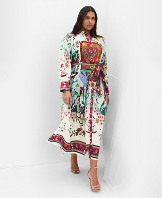 Women's Plus Size Ezra Dreamscape Print Maxi Dress | Macy's