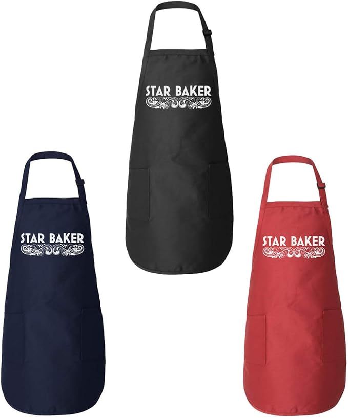 Star Baker Funny Amateur Baker American British Baking Show Pastry Chef Gift Kitchen Apron Red | Amazon (US)