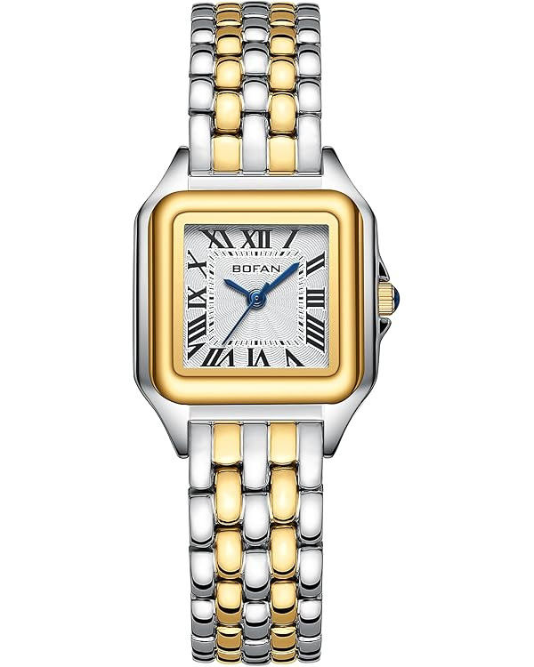BOFAN Small Gold Watches for Women Easy Reader Ladies Quartz Wrist Watch with Stainless Steel Ban... | Amazon (US)