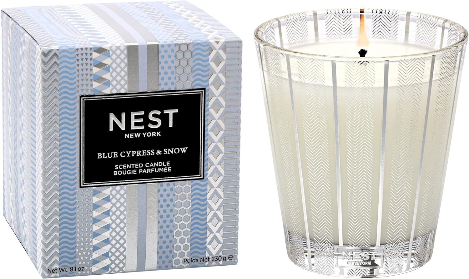 NEST Fragrances Blue Cypress & Snow Scented Classic Candle, 8 Ounce | Amazon (US)