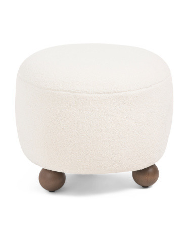 20.5x15 Round Ottoman With Ball Feet | TJ Maxx