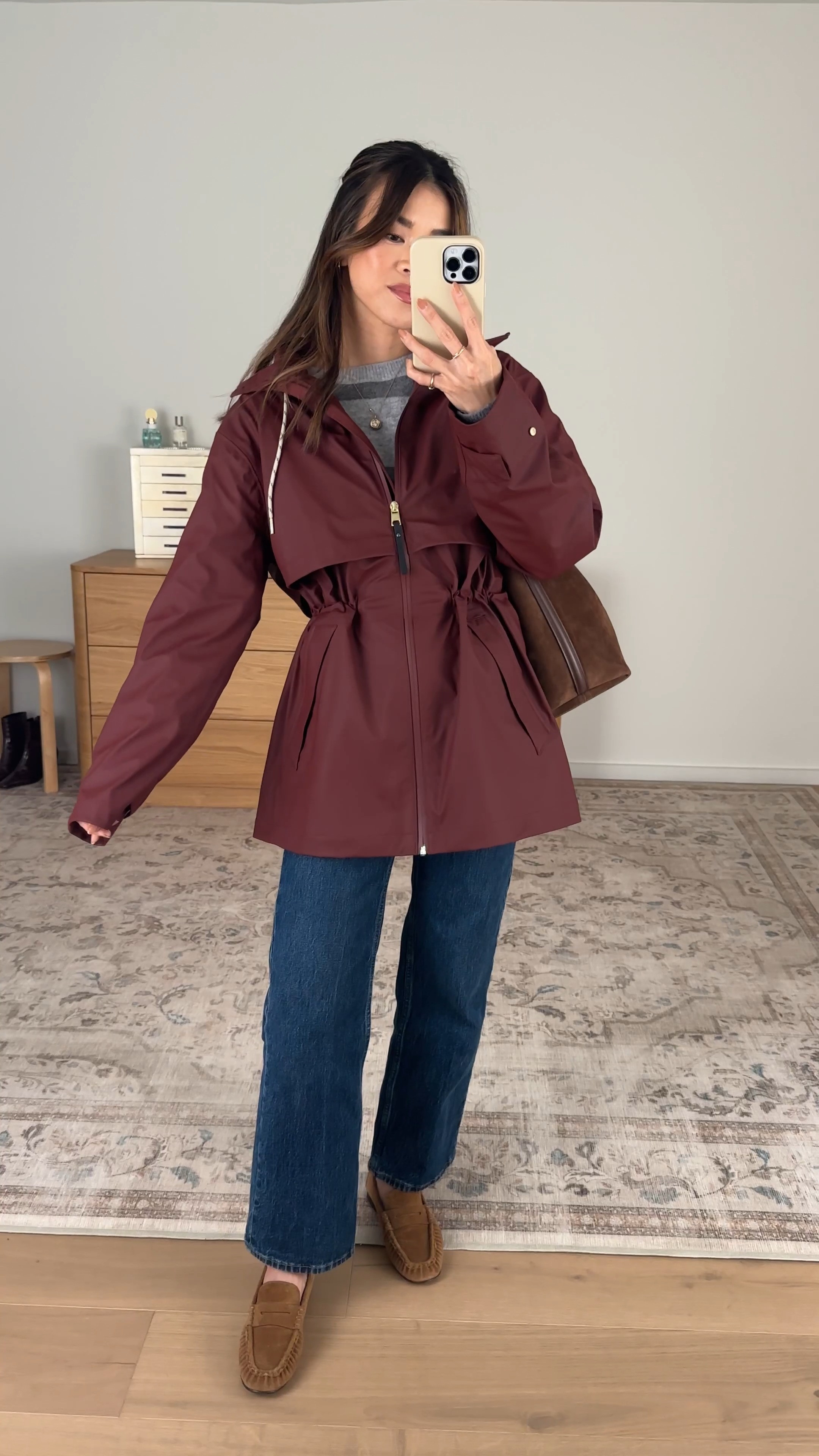 This @Varley rain jacket is so flattering!

Sizing info: 
-Aritzia Outpost Sweater (Size small in hthr chrm/ hthr dk gry) 
-Abercrombie High Rise Relaxed Straight Jean (Size 23 Extra Short in Medium Wash) 
-Varley Alyssa Rain Jacket (Size XS in Andorra Brown)

petite fashion, get dressed with me, outfit inspiration, ootd, nashville outfit, Nashville influencer, petite style, vacation style, casual outfits, mom style, petite pants, fall outfits, fall outfit info, fall pants, fall outfit idea, fall top, fall sweater, fall shoes, Varley, Varley tryon, Varley unboxing, Varley for petite, rain jacket, fall rain coat

#LTKootd #LTKSeasonal #LTKPetite