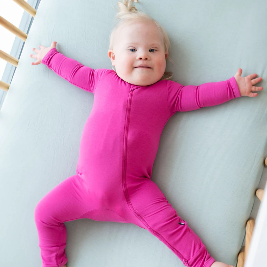 Zippered Romper in Raspberry | Kyte BABY