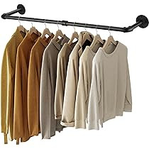 GREENSTELL Clothes Rack,36.2 Inch Industrial Pipe Wall Mounted Garment Rack,Space-Saving Hanging Clo | Amazon (US)