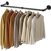 GREENSTELL Clothes Rack,36.2 Inch Industrial Pipe Wall Mounted Garment Rack,Space-Saving Hanging Clo | Amazon (US)
