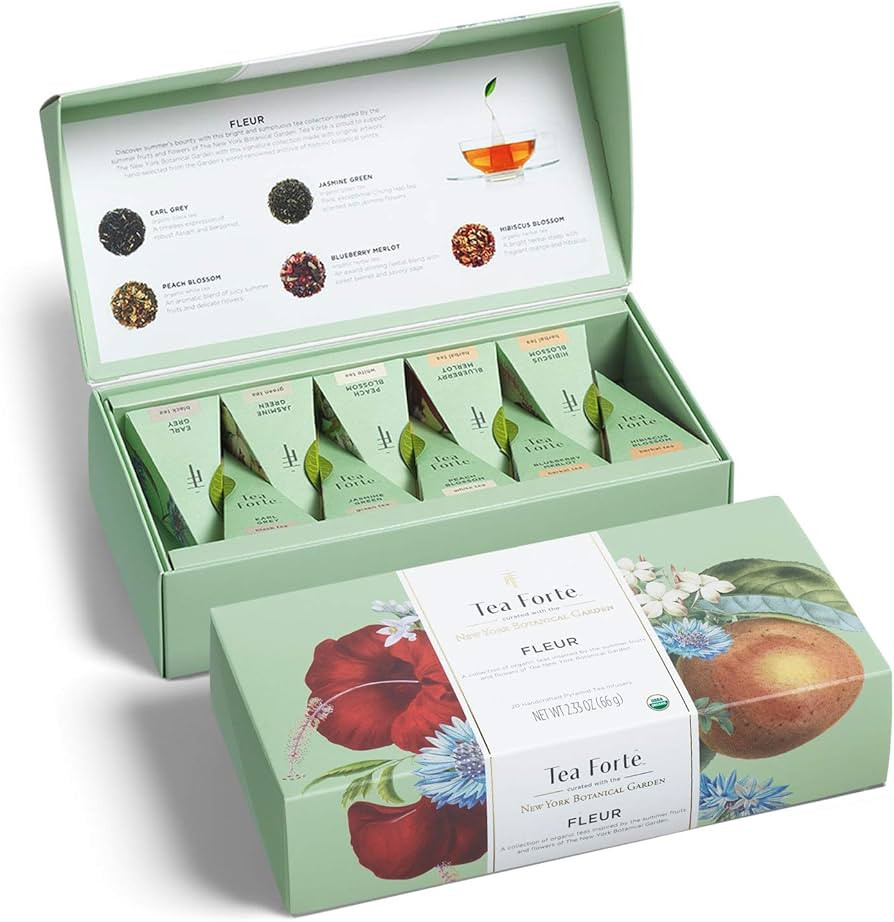 Tea Forte Fleur Petite Presentation Box Mother's Day Tea Gift Set Sampler, 10 Count, 2 of Each Va... | Amazon (US)